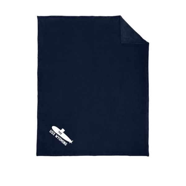 USS Wyoming Fleece Embroidered Blanket