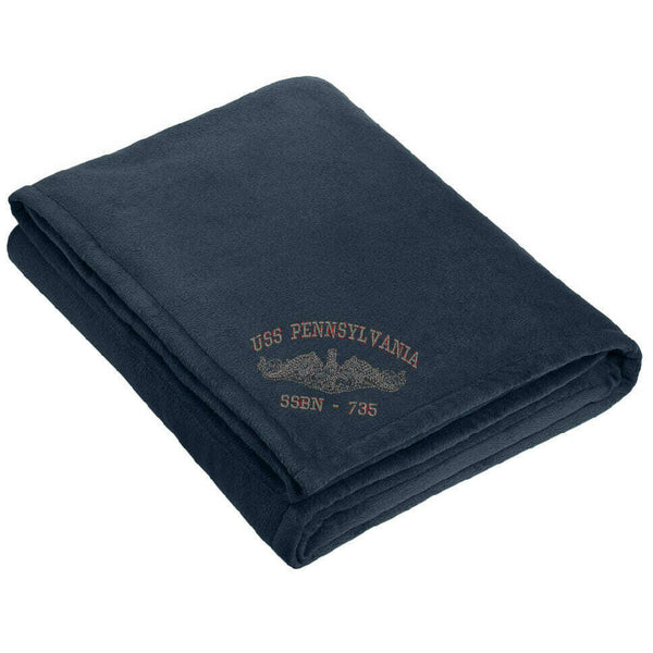 USS Pennsylvania Fleece Embroidered Blanket