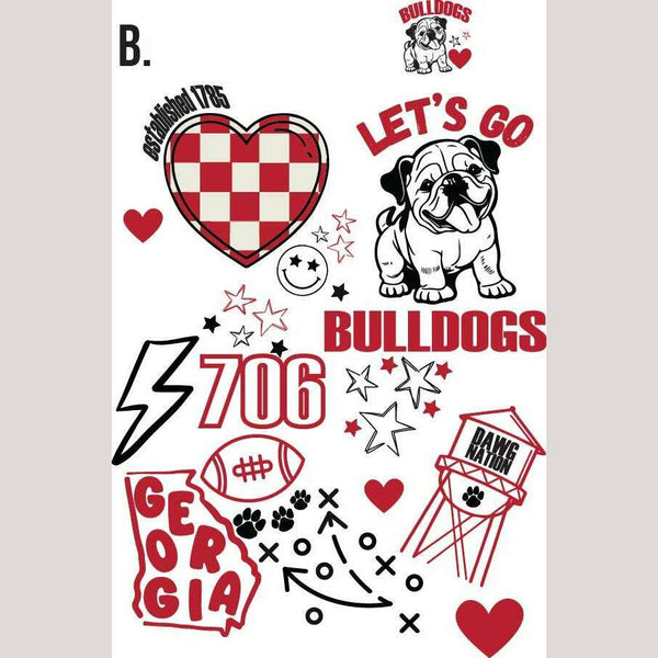 Georgia Bulldog DTF Prints