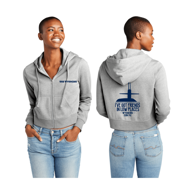 USS Wyoming Cropped Full Zip Hoodie