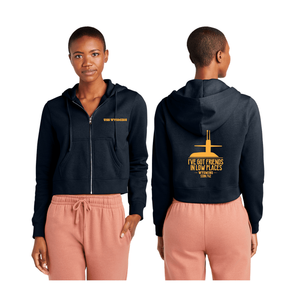 USS Wyoming Cropped Full Zip Hoodie