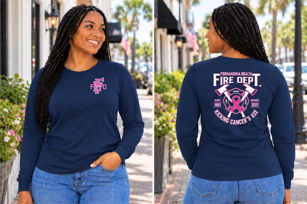 Fernandina Beach FD Kick Cancer's Axe Long Sleeve T Shirt 2022