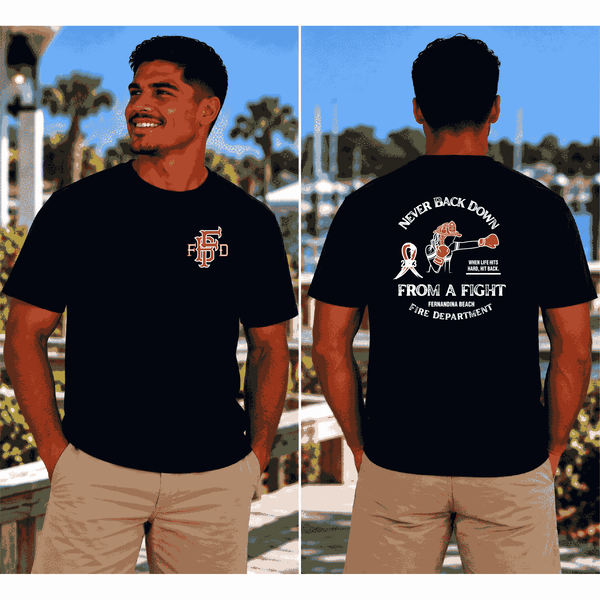 Fernandina Beach FD Never Back Down T Shirt