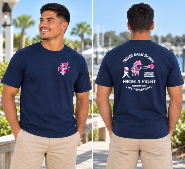 Fernandina Beach FD Never Back Down T Shirt