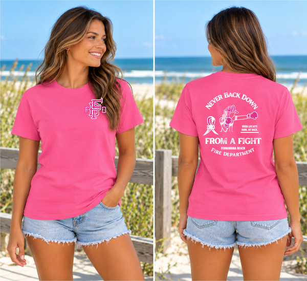 Fernandina Beach FD Never Back Down T Shirt