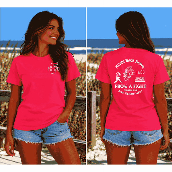 Fernandina Beach FD Never Back Down T Shirt