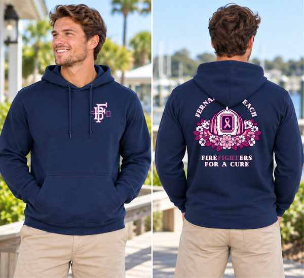 Fernandina Beach Fire Department Breast Cancer Hoodie 2025