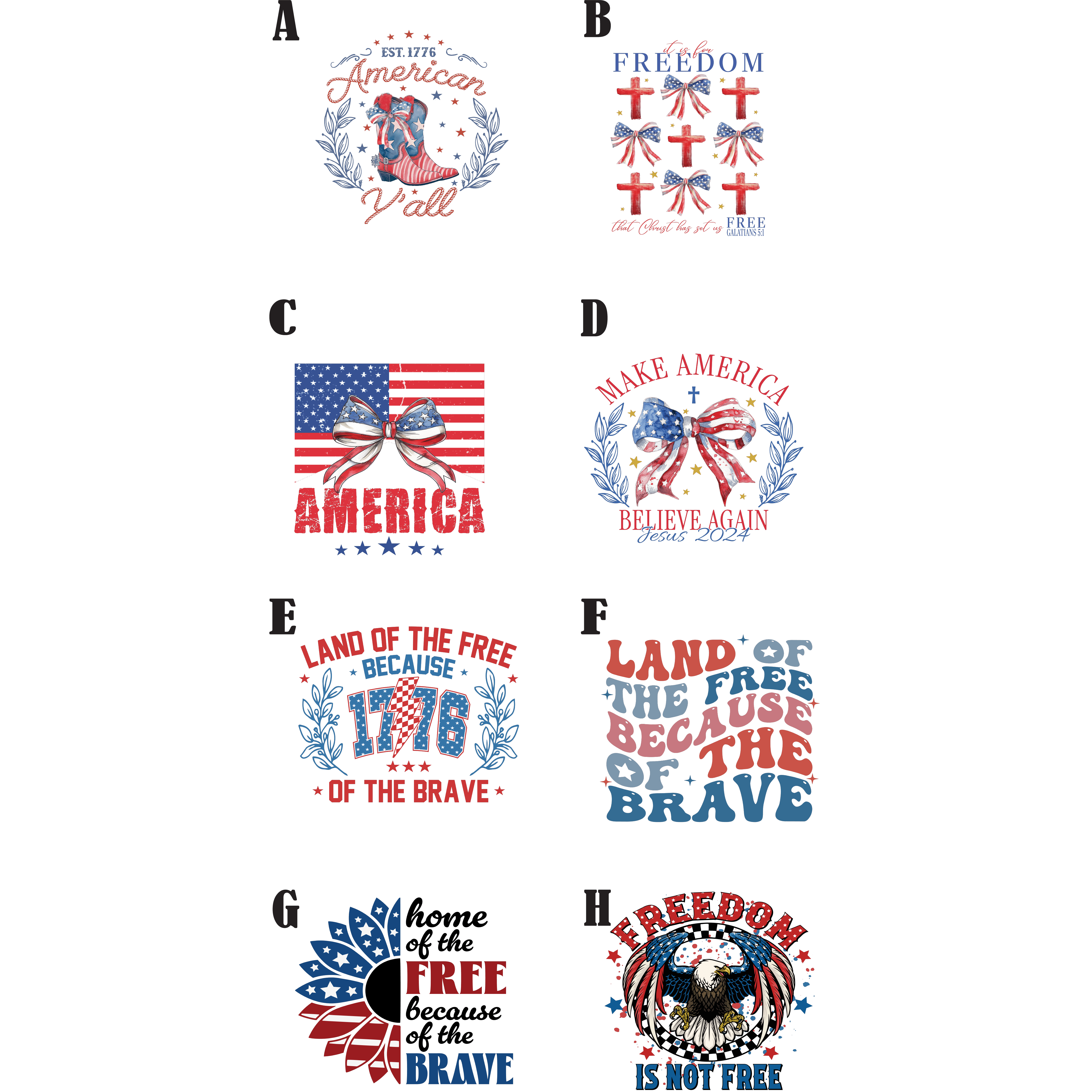 4th of July DTF Prints