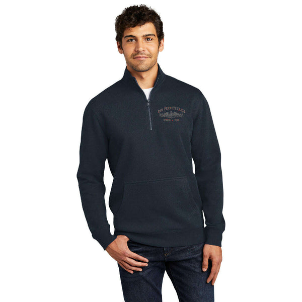 USS Pennsylvania 1/4 Zip Embroidered Sweatshirt