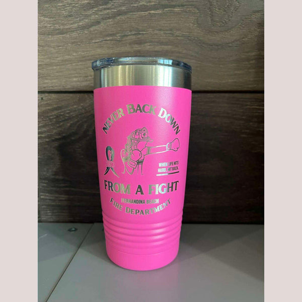 Fernandina Beach FD Never Back Down Tumbler