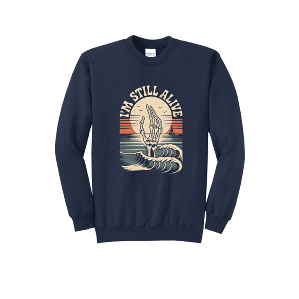 StillAlive-NavyCrewneck