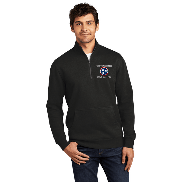 USS TN Gold FRG Embroidered 1/4 Zip Sweatshirt