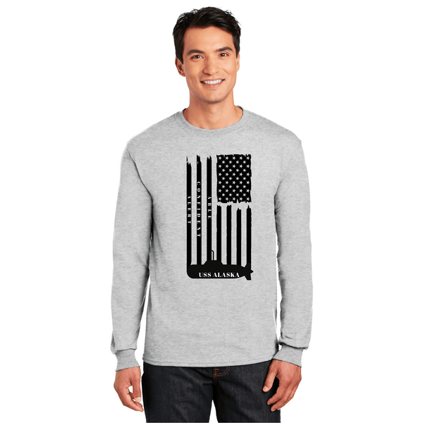 USS Alaska Blue FRG Adult Long Sleeve Tee