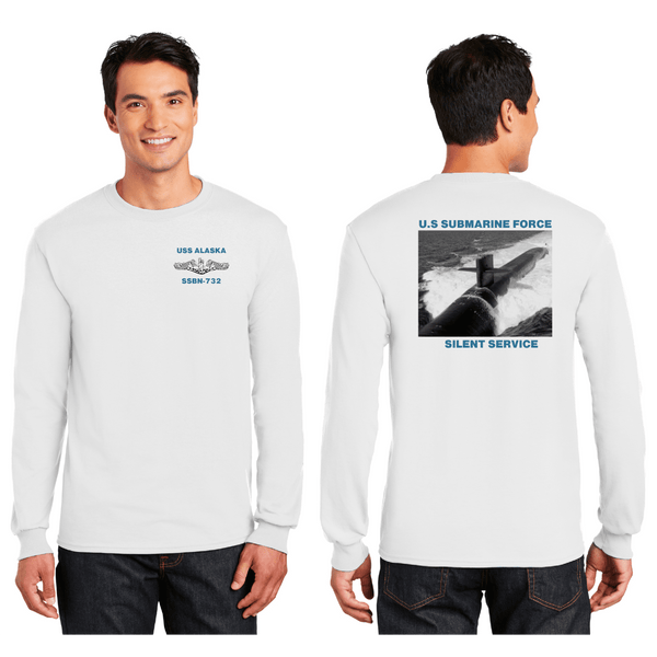 USS Alaska Blue FRG Adult Long Sleeve Tee