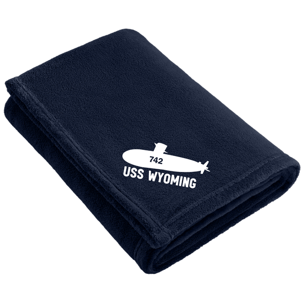 USS Wyoming Fleece Embroidered Blanket