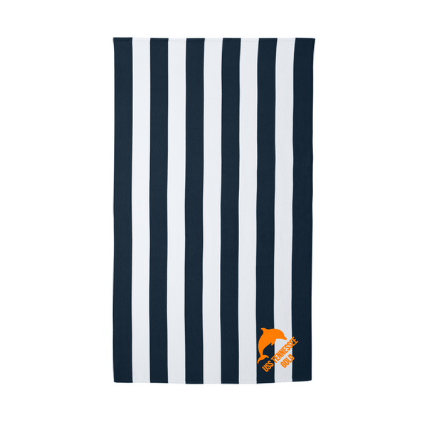 USS_TN_2026_Fundraiser_Dolphin_Towel-Striped_Navy