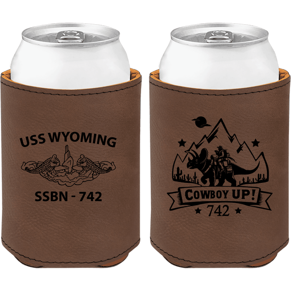 USS Wyoming Leatherette Koozie