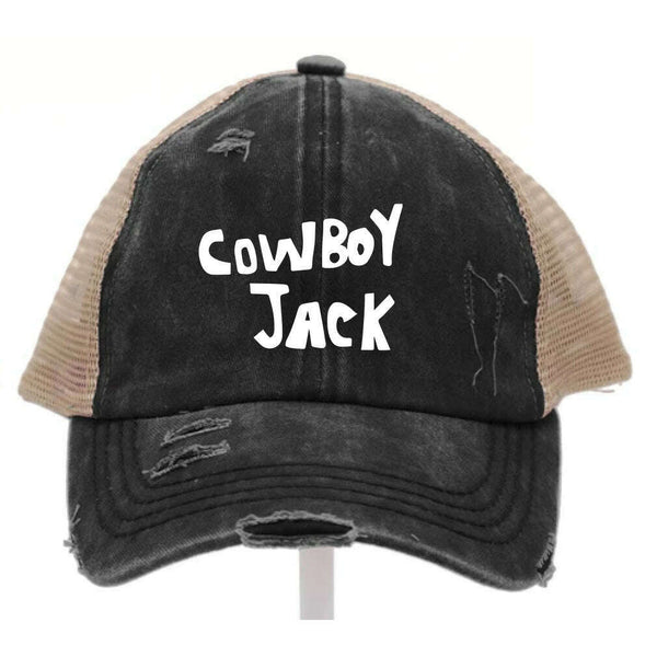 Cowboy Jack Hat Ladies Distressed Criss Cross Cap