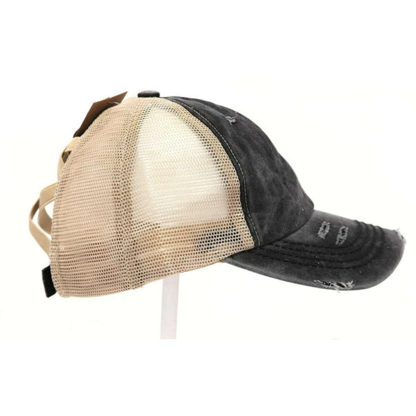 Cowboy Jack Hat Ladies Distressed Criss Cross Cap