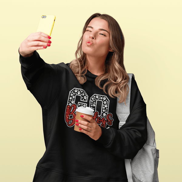 MLGES Go Bulldogs Glitter Hoodie and Sweatshirt