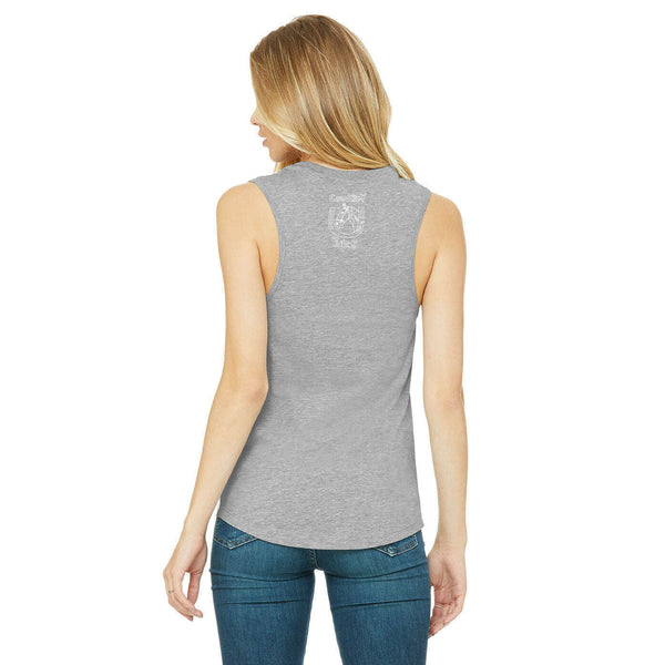 Cowboy on a Horse Side View Female Muscle Tank