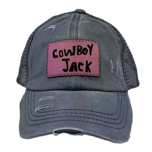 Pink Patch Criss Cross Cowboy Jack Cap