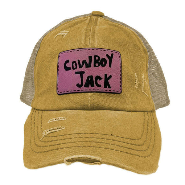 Pink Patch Criss Cross Cowboy Jack Cap