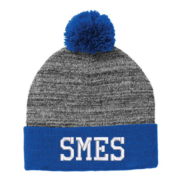 SMES Sharks Heather Pom Pom Beanie