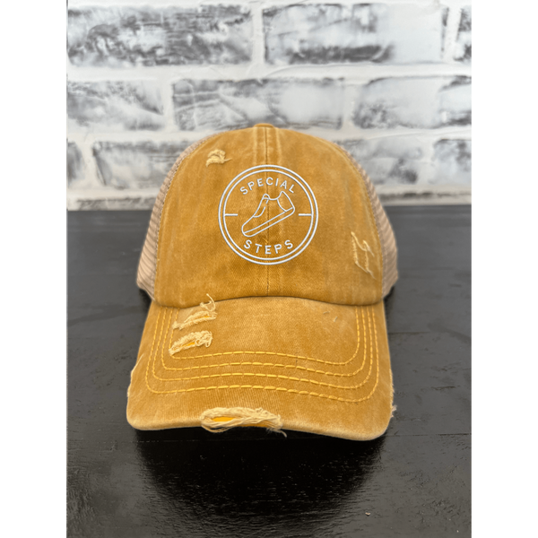 CRISS CROSS PONY TAIL HAT WITH SPECIAL STEPS LOGO