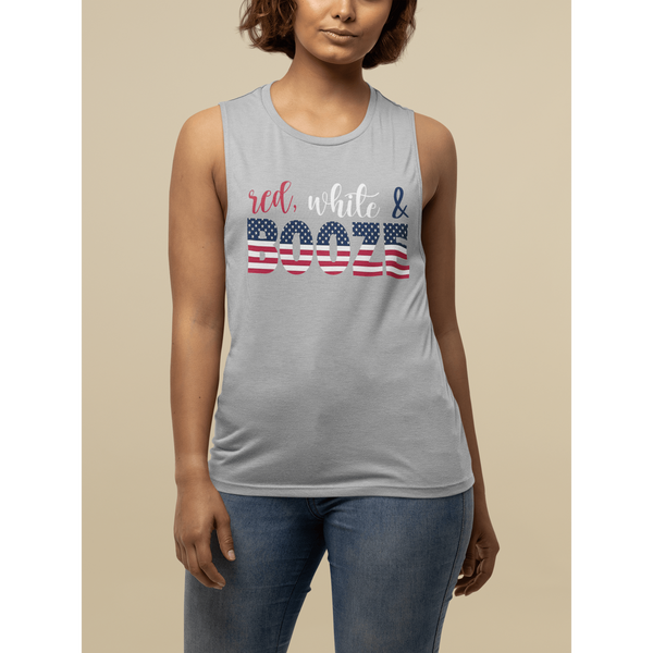 Red White and Booze  Muscle Tank
