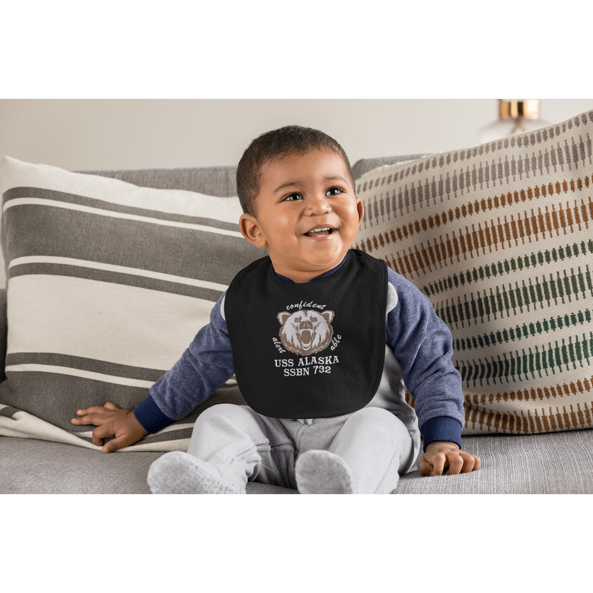 Alaska Blue FRG Embroidered Bib