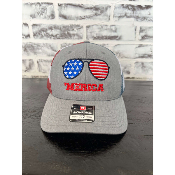 'MERICA Stars and Stripes Embroidered Hat